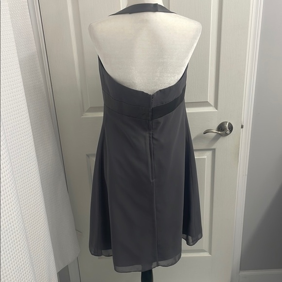Alfred Angelo Gray Ruched Halter Formal Dress - Picture 5 of 12